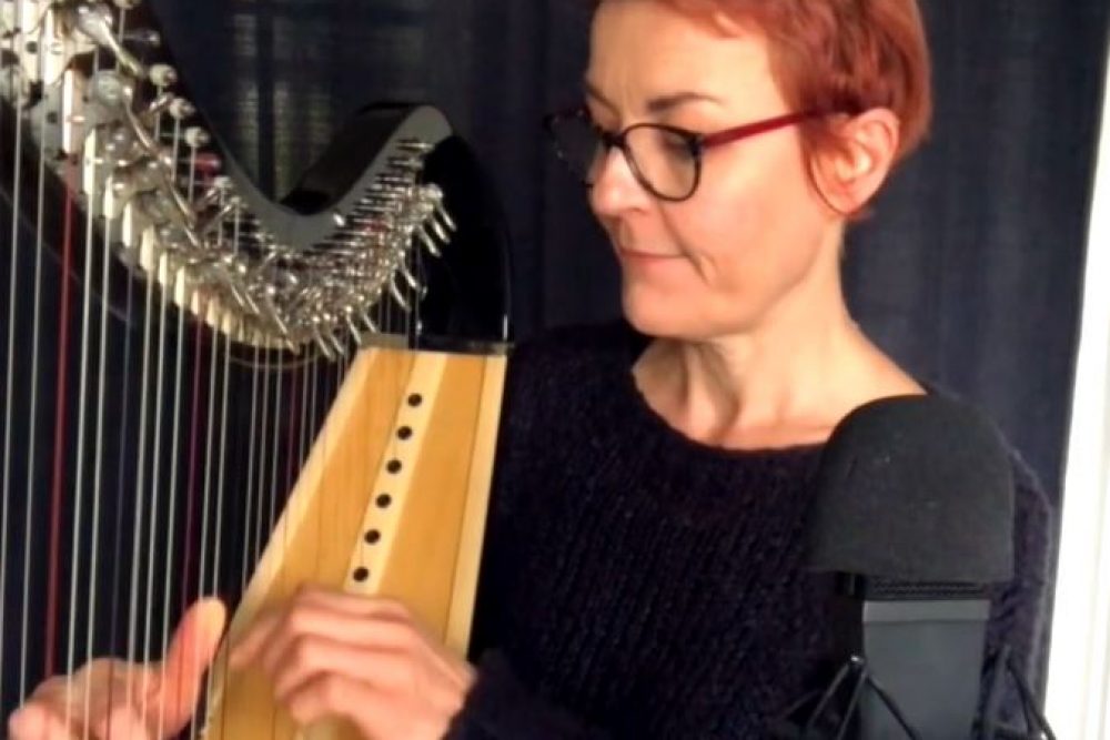 Corrina Hewat playing the harp, The Bressay Lullaby, Luminate@Home