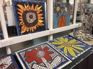 Mosaics on display at Forfar Library